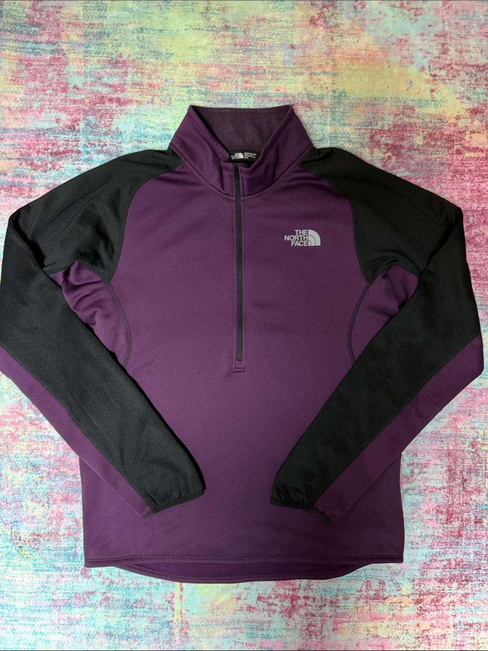 The North Face Men's Plum Purple and Black Quarter-Zip Performance Pullover